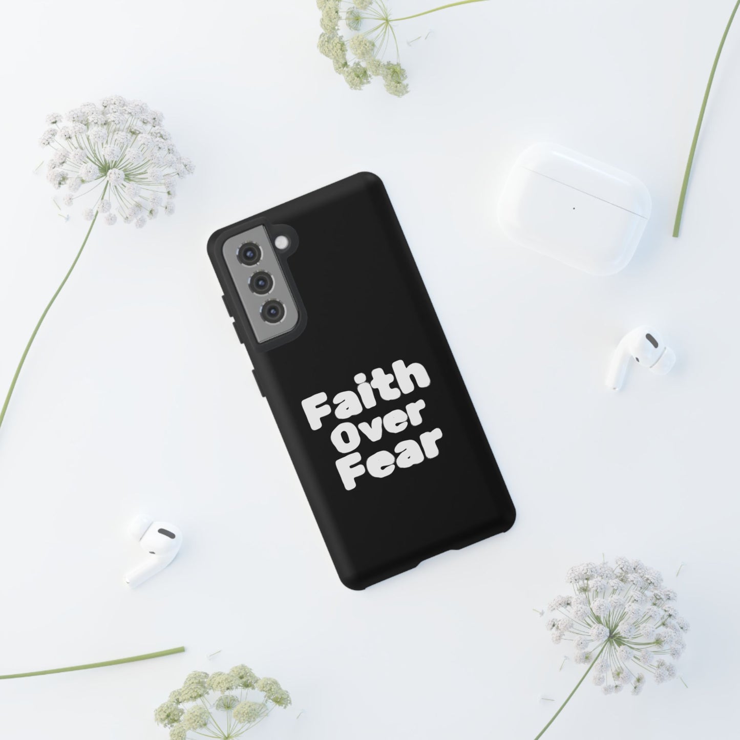 Faith Over Fear Phone Case, Inspirational Case, Motivational Gift, Tough Phone Cover, Unique Cell Protector, Modern Design