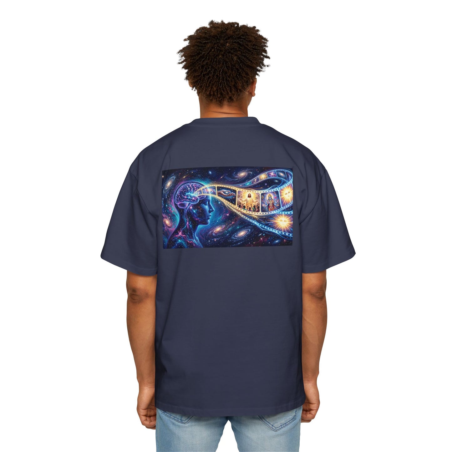 Faith Over Fear Tee — Spiritual Cosmic Backprint Oversized T-Shirt