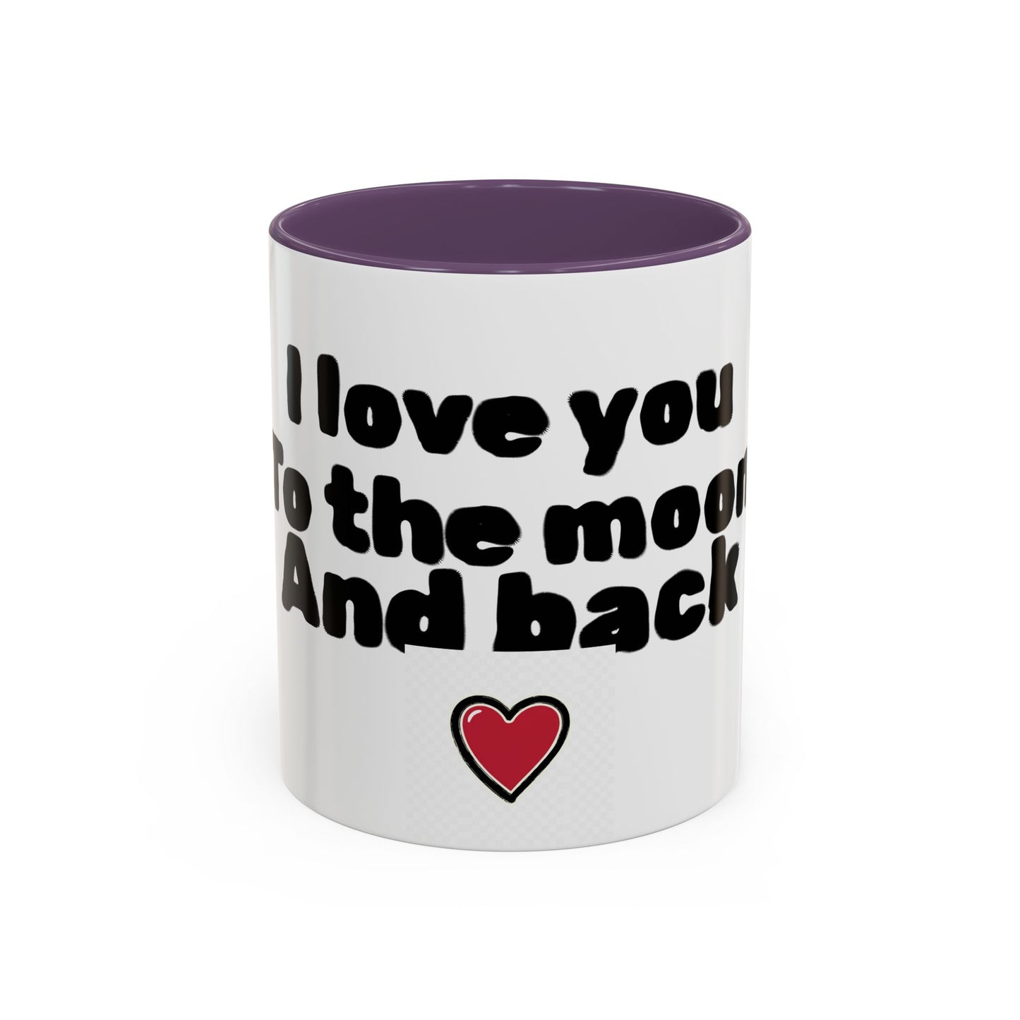 Accent Coffee Mug — "I Love You to the Moon and Back" Romantic Black-Accent Coffee Mug