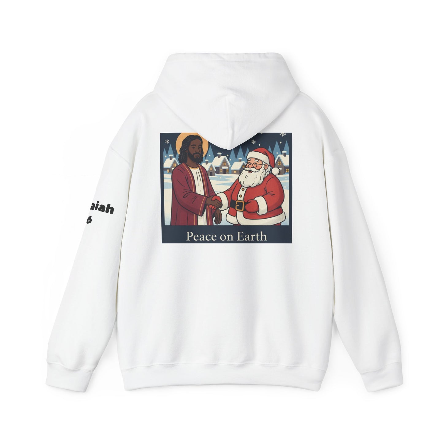 Faith Over Fear Hoodie — 'Peace on Earth' Jesus & Santa Christmas Sweatshirt