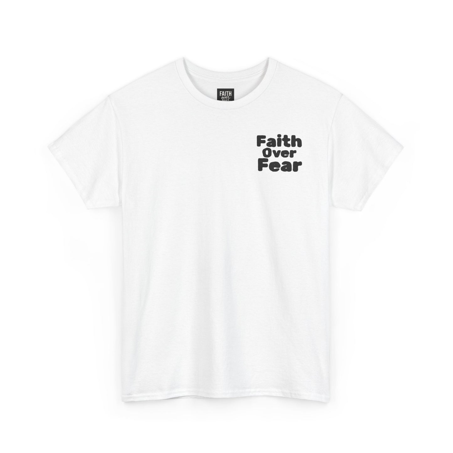 Faith Over Fear Christmas T‑Shirt — Holiday Tree Graphic Tee