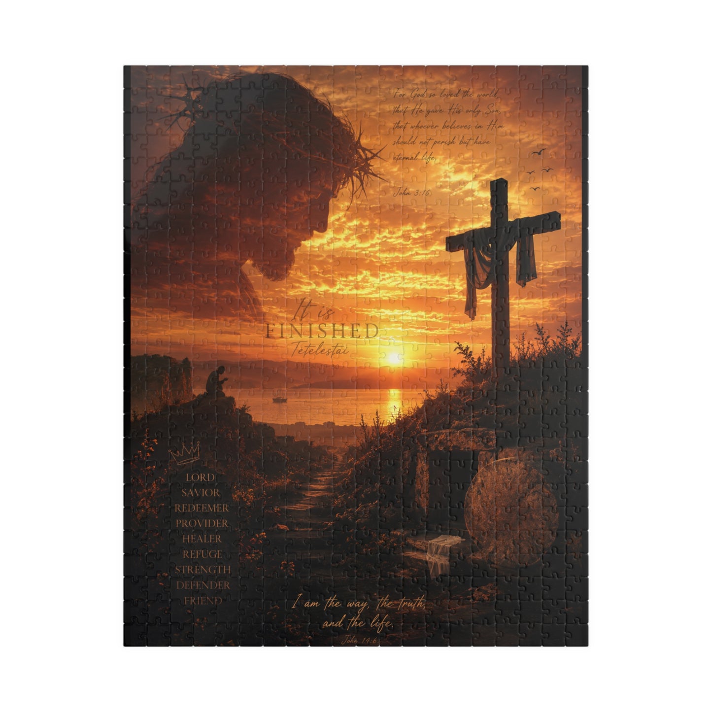 Christian Sunset Cross Puzzle — Inspirational Religious Jigsaw (110–1014 pcs)