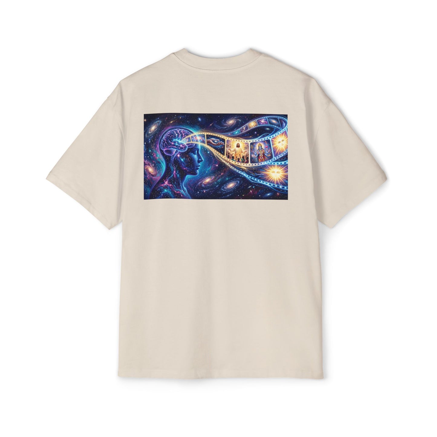 Faith Over Fear Tee — Spiritual Cosmic Backprint Oversized T-Shirt