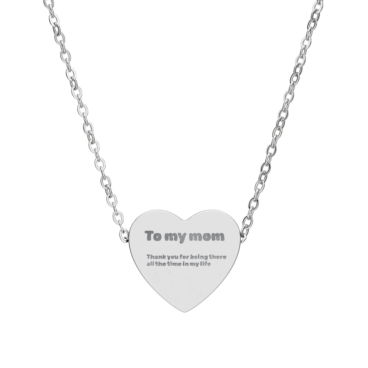 Engraved Heart Necklace "To My Mom" – Personalized Mother's Day Gift