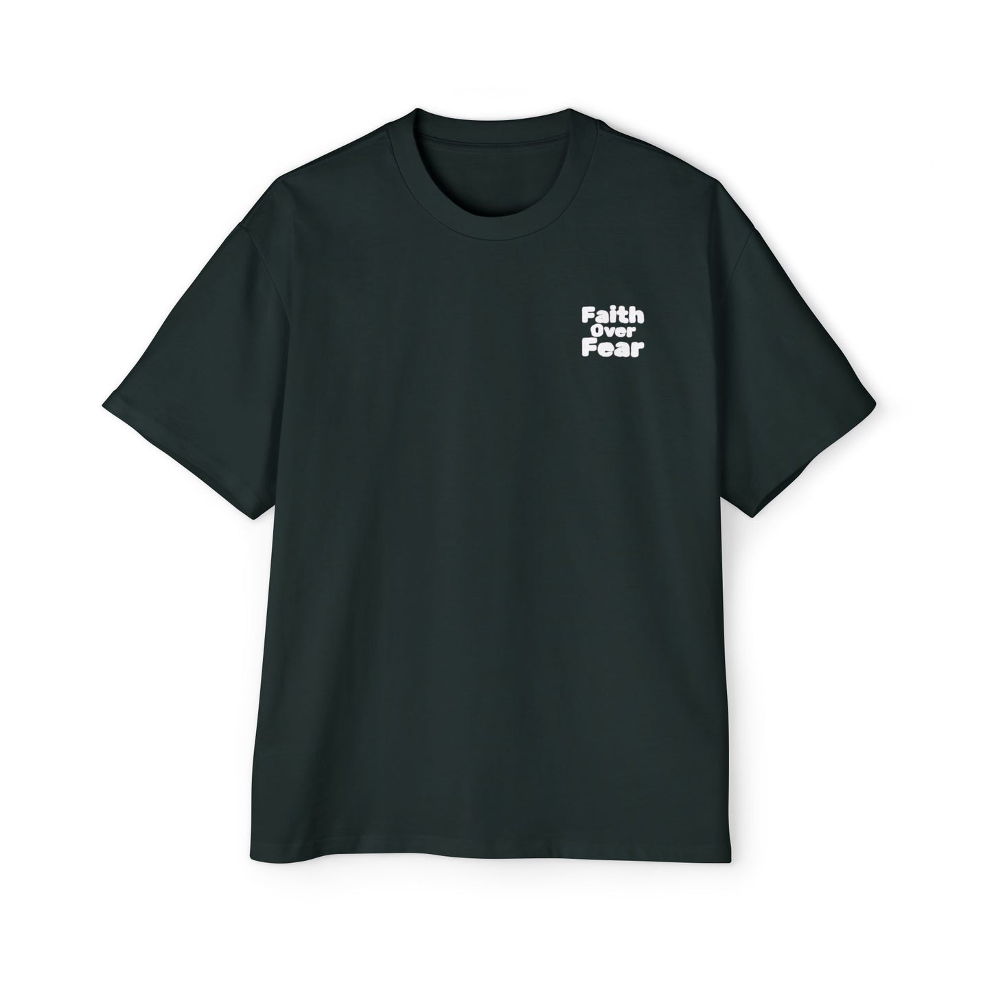 Faith Over Fear Tee — Spiritual Cosmic Backprint Oversized T-Shirt