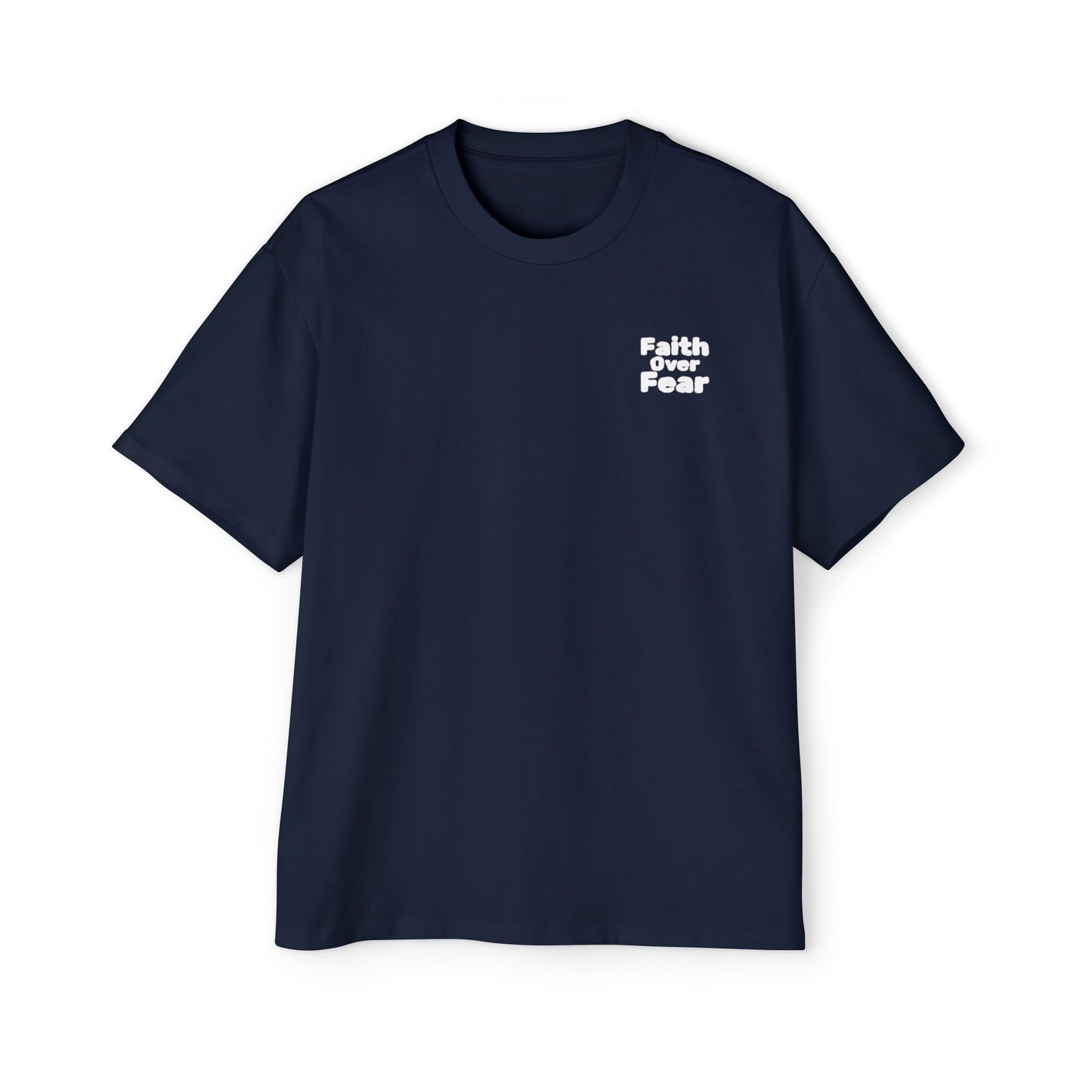 Faith Over Fear Tee — Spiritual Cosmic Backprint Oversized T-Shirt