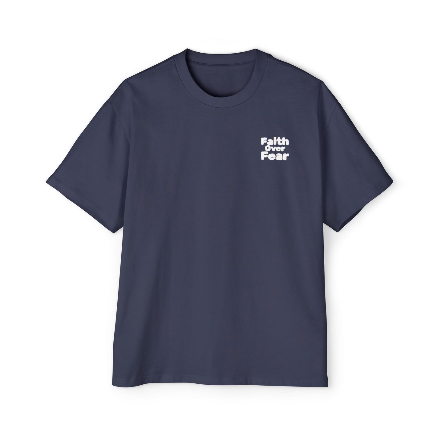 Faith Over Fear Tee — Spiritual Cosmic Backprint Oversized T-Shirt