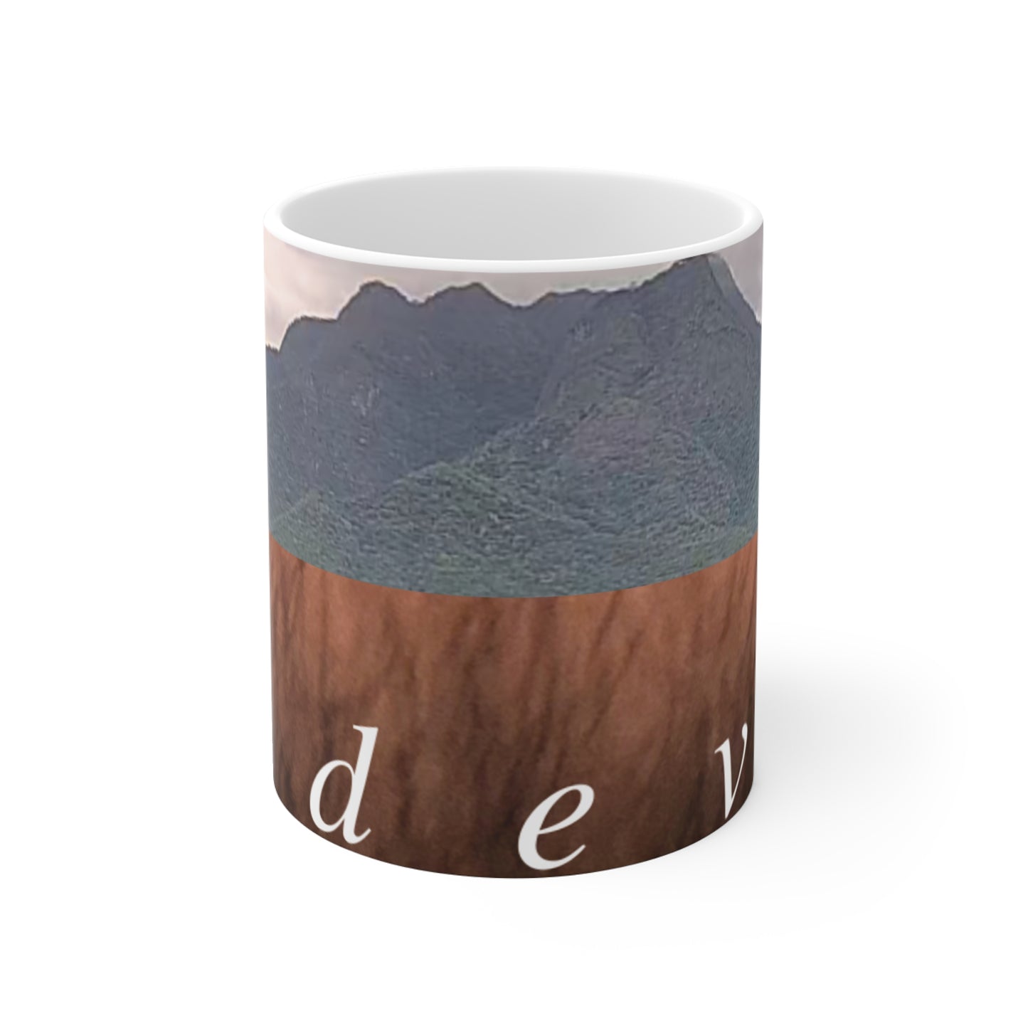 11oz Mountain Landscape Mug — Wander & Find Peace Coffee Cup