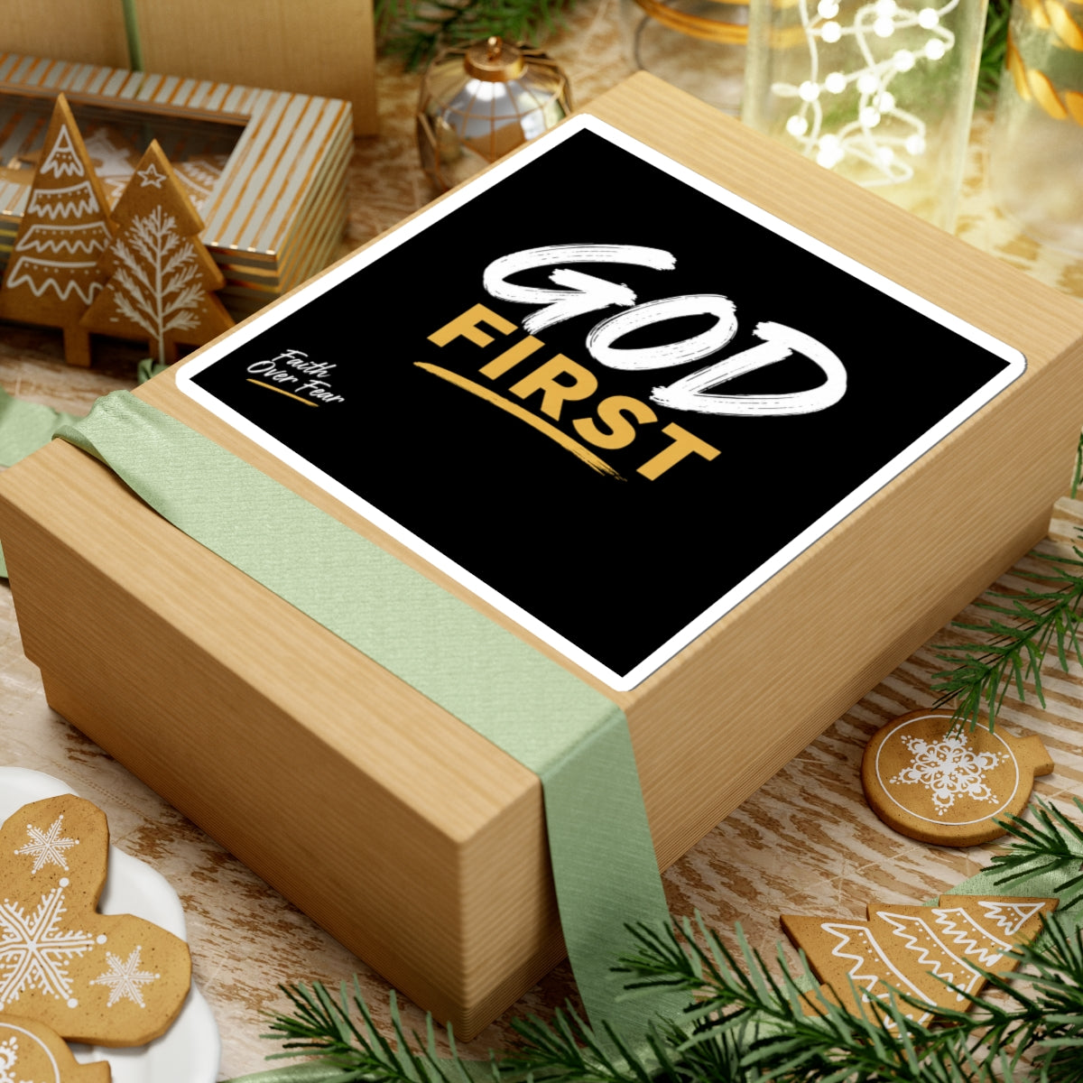 God First Sticker — Faith Over Fear Inspirational Vinyl Sticker
