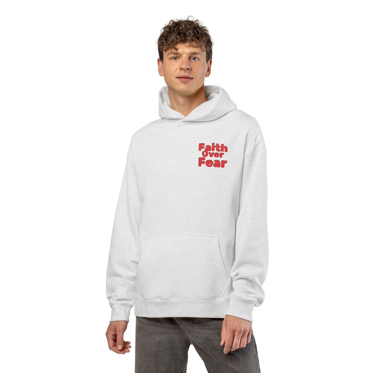 Faith Over Fear Hoodie — Inspirational Christian Relaxed Pullover