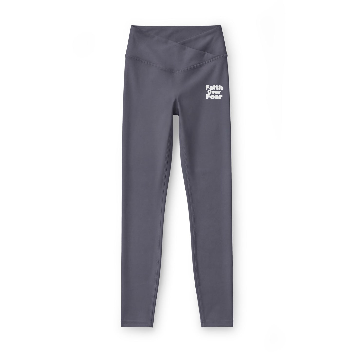 Women’s Luxe Leggings — Black High-Waist Activewear with Small White Script Logo