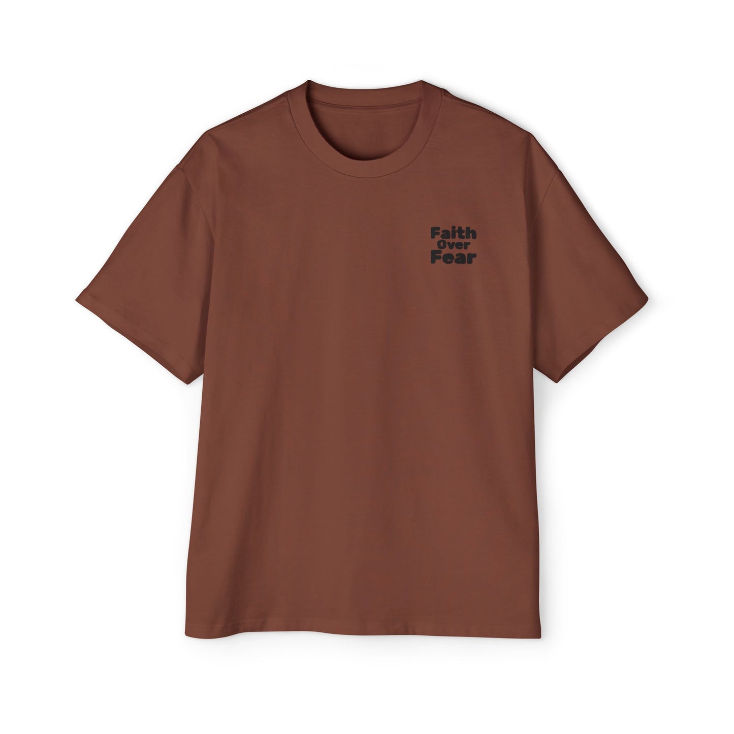 Faith Over Fear Tee — Spiritual Cosmic Backprint Oversized T-Shirt