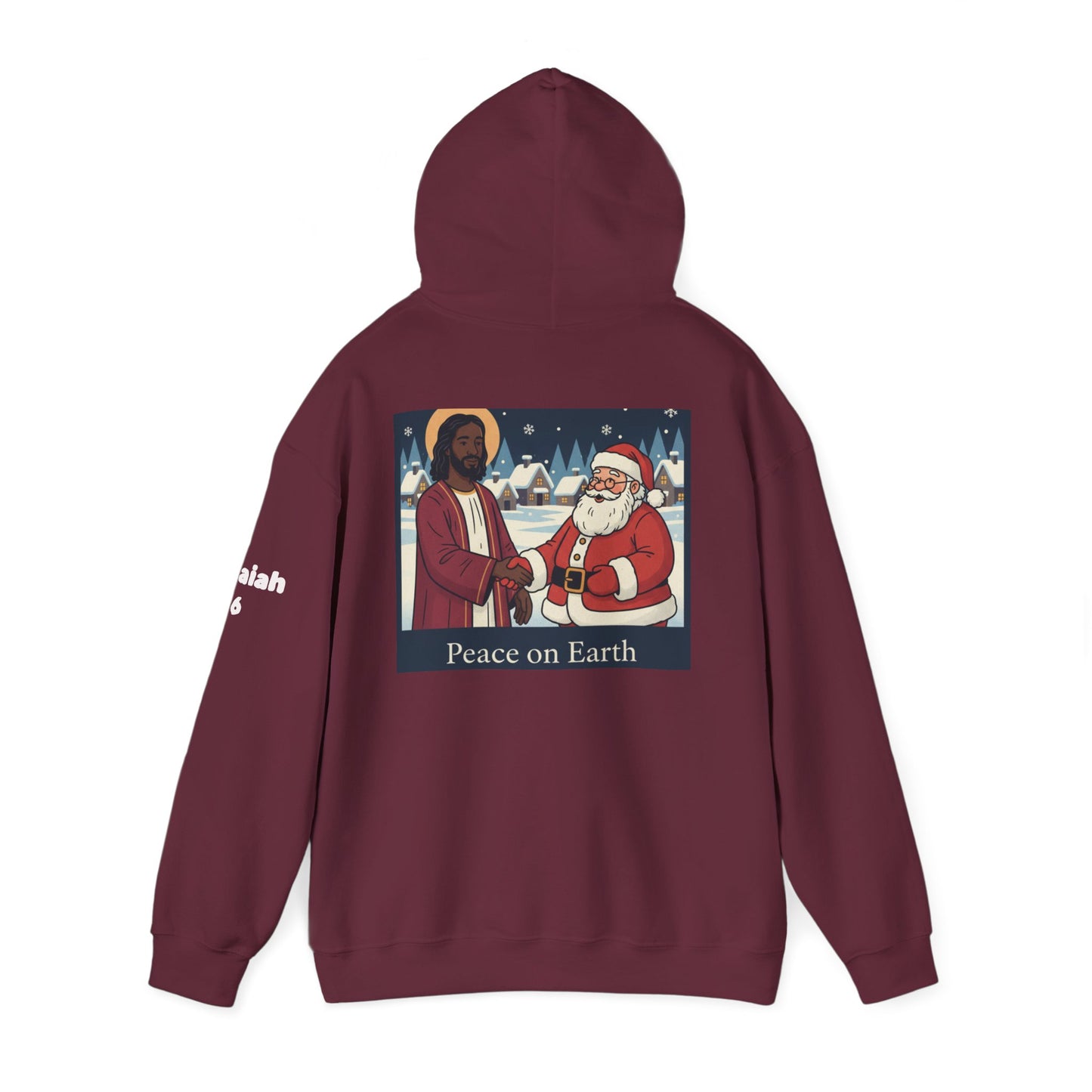Faith Over Fear Hoodie — 'Peace on Earth' Jesus & Santa Christmas Sweatshirt