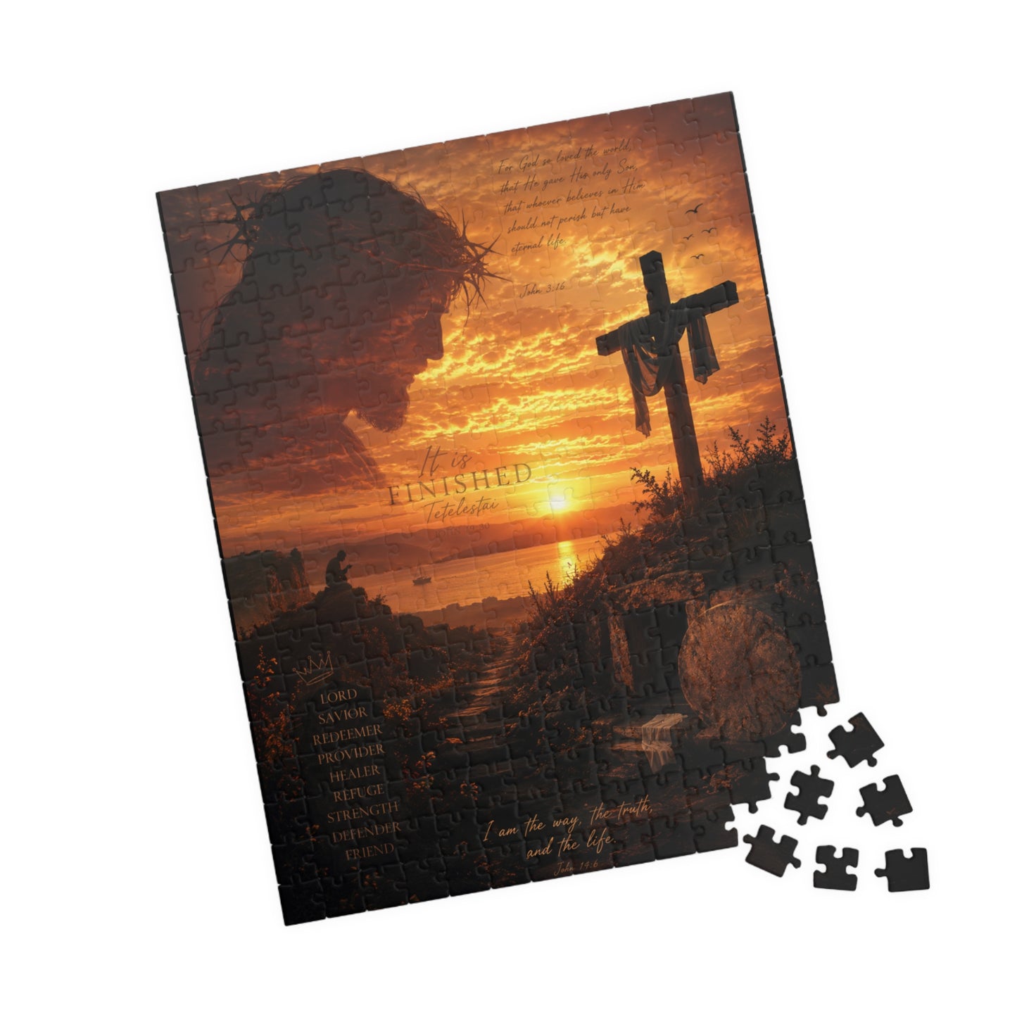Christian Sunset Cross Puzzle — Inspirational Religious Jigsaw (110–1014 pcs)