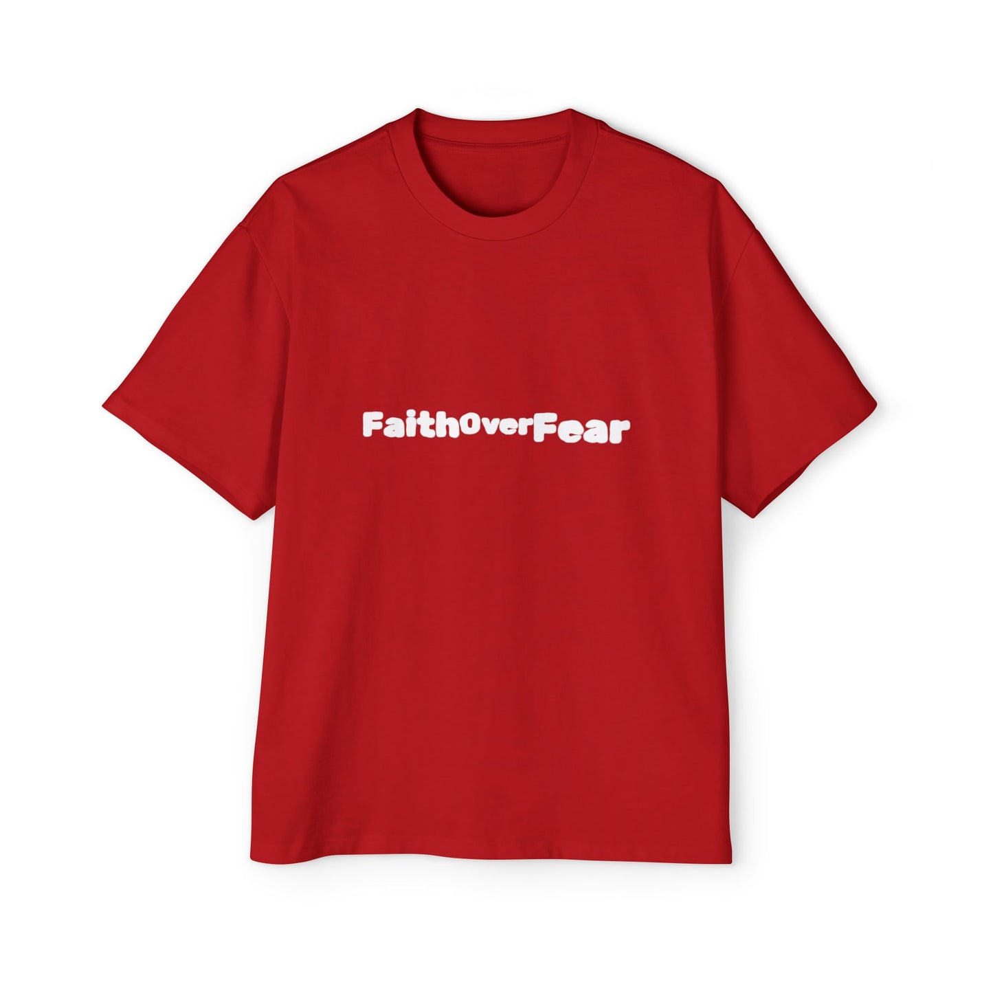 FaithOverFear Oversized Tee — Dove Back Graphic Christian Shirt