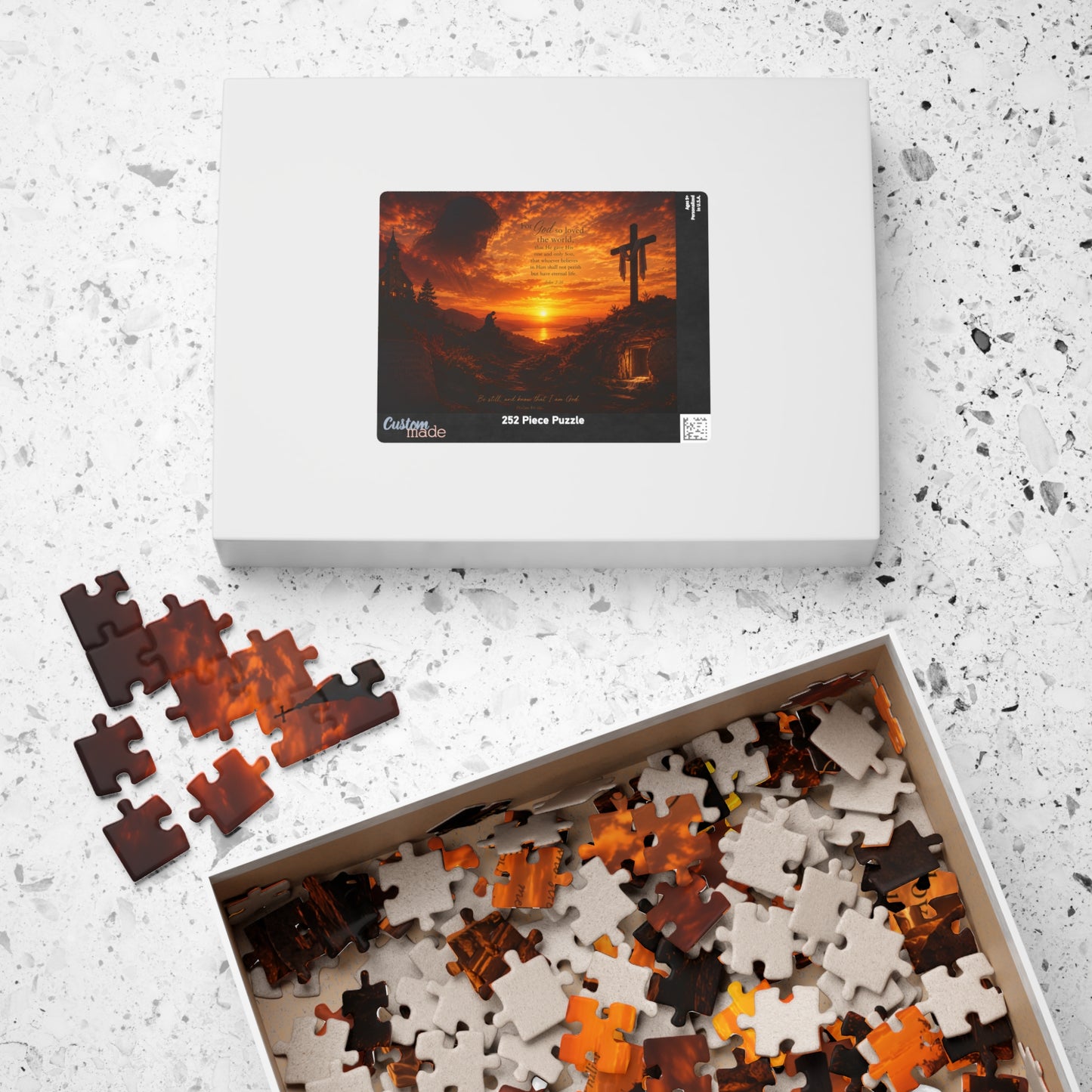 Christian Sunset Cross Puzzle — Inspirational Religious Jigsaw (110–1014 pcs)