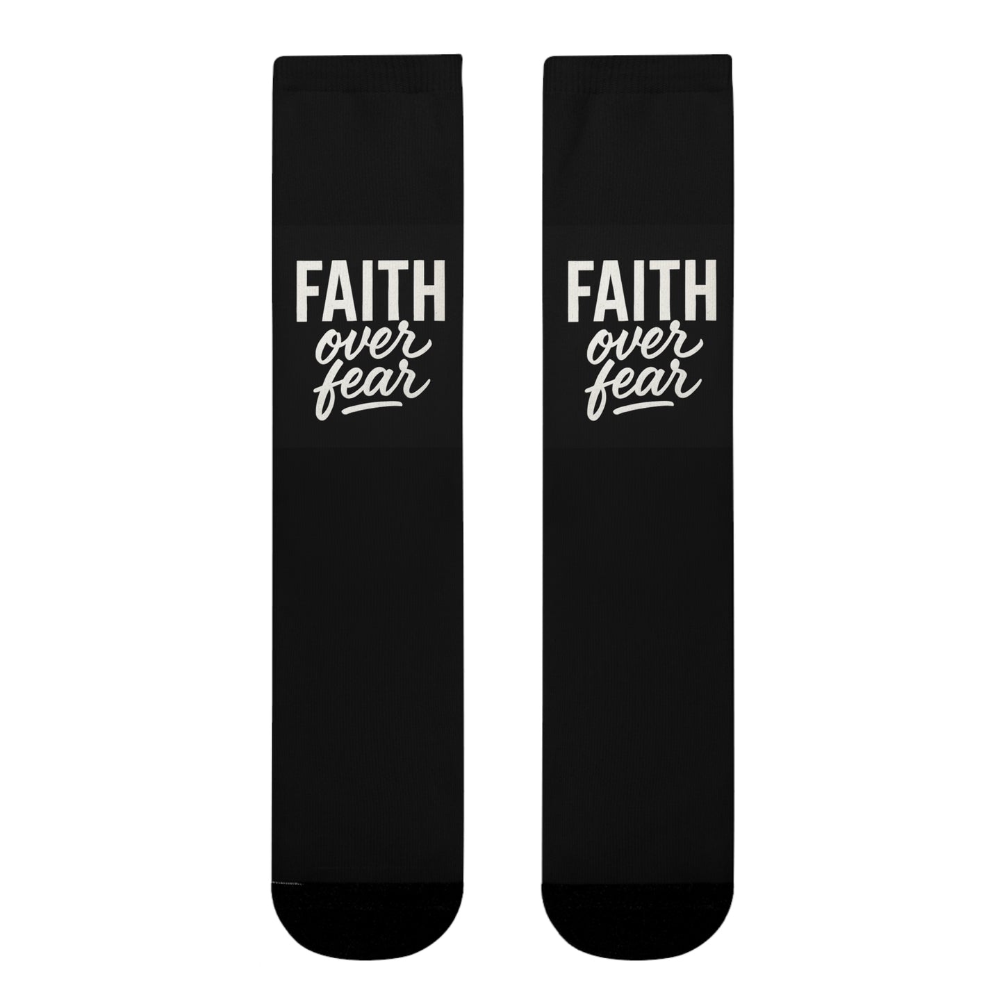 Faith Over Fear Crew Socks - Inspirational Gift, Motivational Apparel, Positive Vibes, Unique Fashion, Everyday Wear