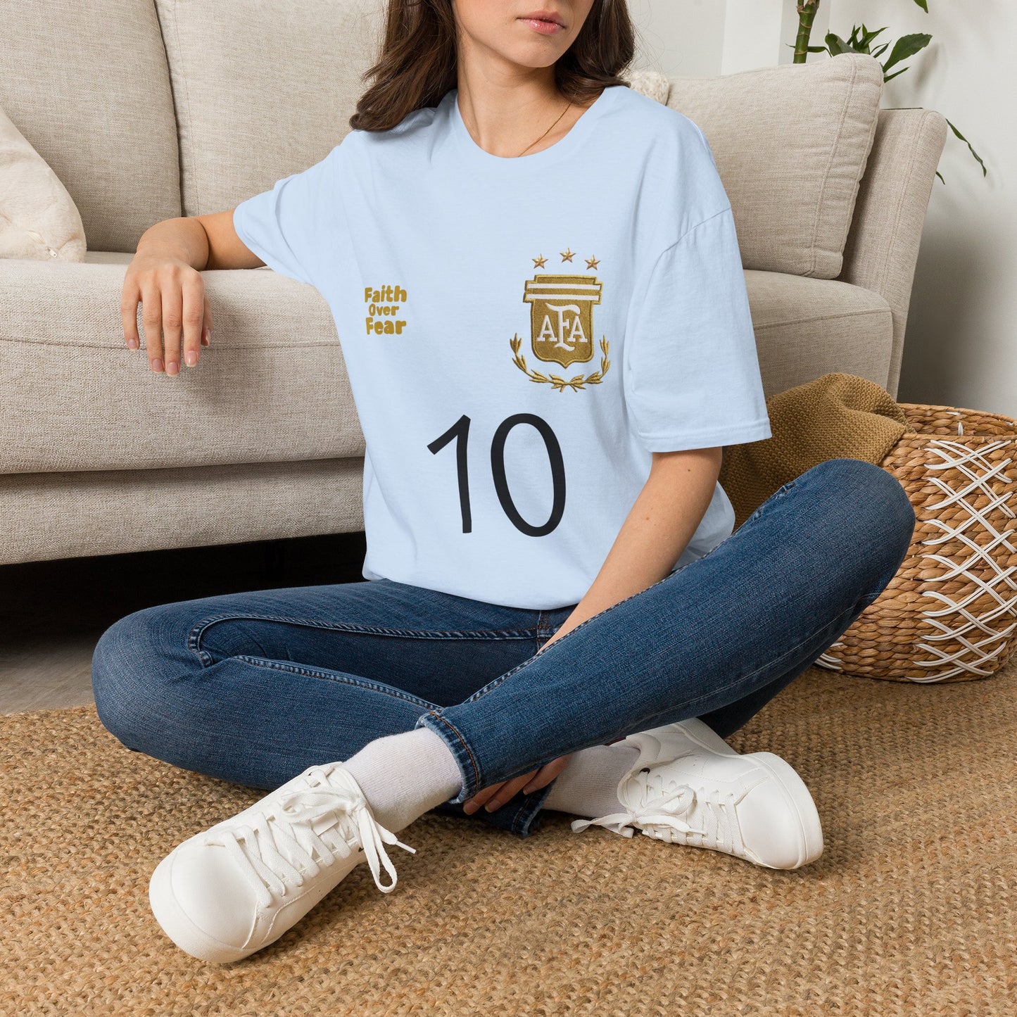 Faith Over Fear T-Shirt — AFA Crest Inspirational Graphic Tee