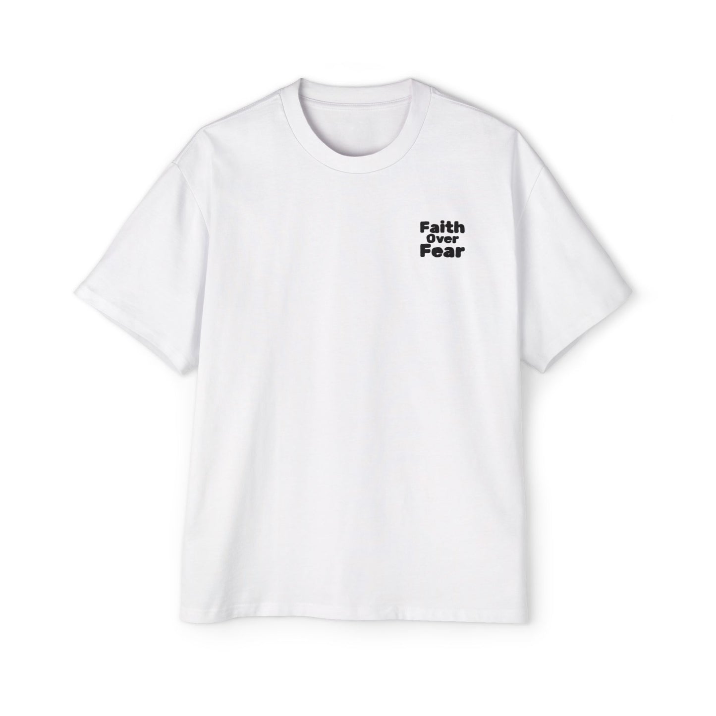 Faith Over Fear Tee — Spiritual Cosmic Backprint Oversized T-Shirt