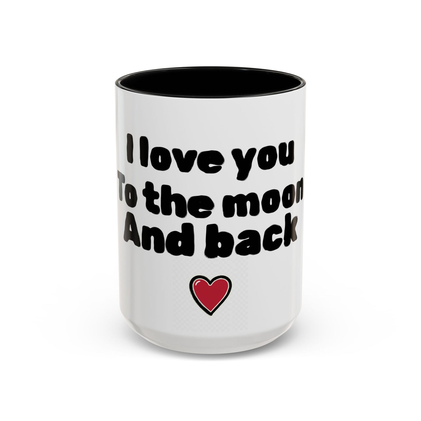 Accent Coffee Mug — "I Love You to the Moon and Back" Romantic Black-Accent Coffee Mug