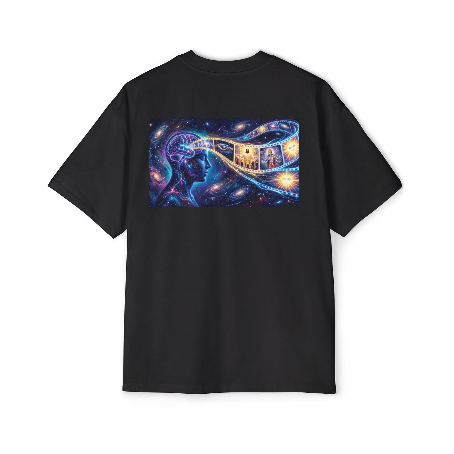 Faith Over Fear Tee — Spiritual Cosmic Backprint Oversized T-Shirt