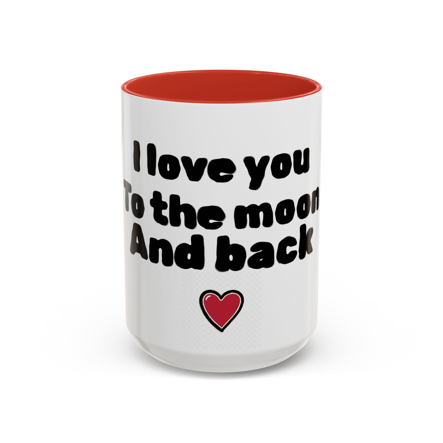Accent Coffee Mug — "I Love You to the Moon and Back" Romantic Black-Accent Coffee Mug