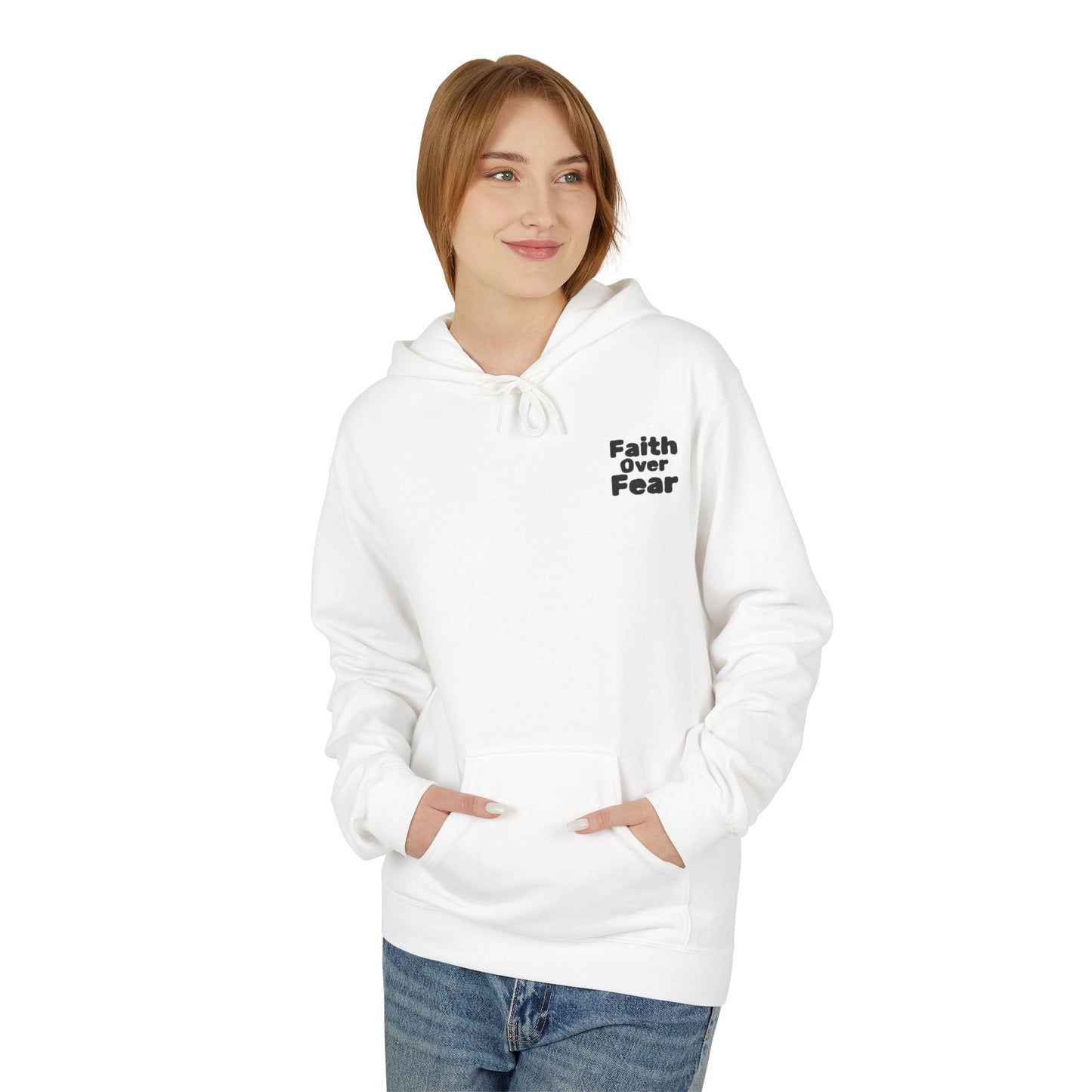 Mother's Day 'Faith Over Fear' Hoodie – Christian Cross Sunset Design