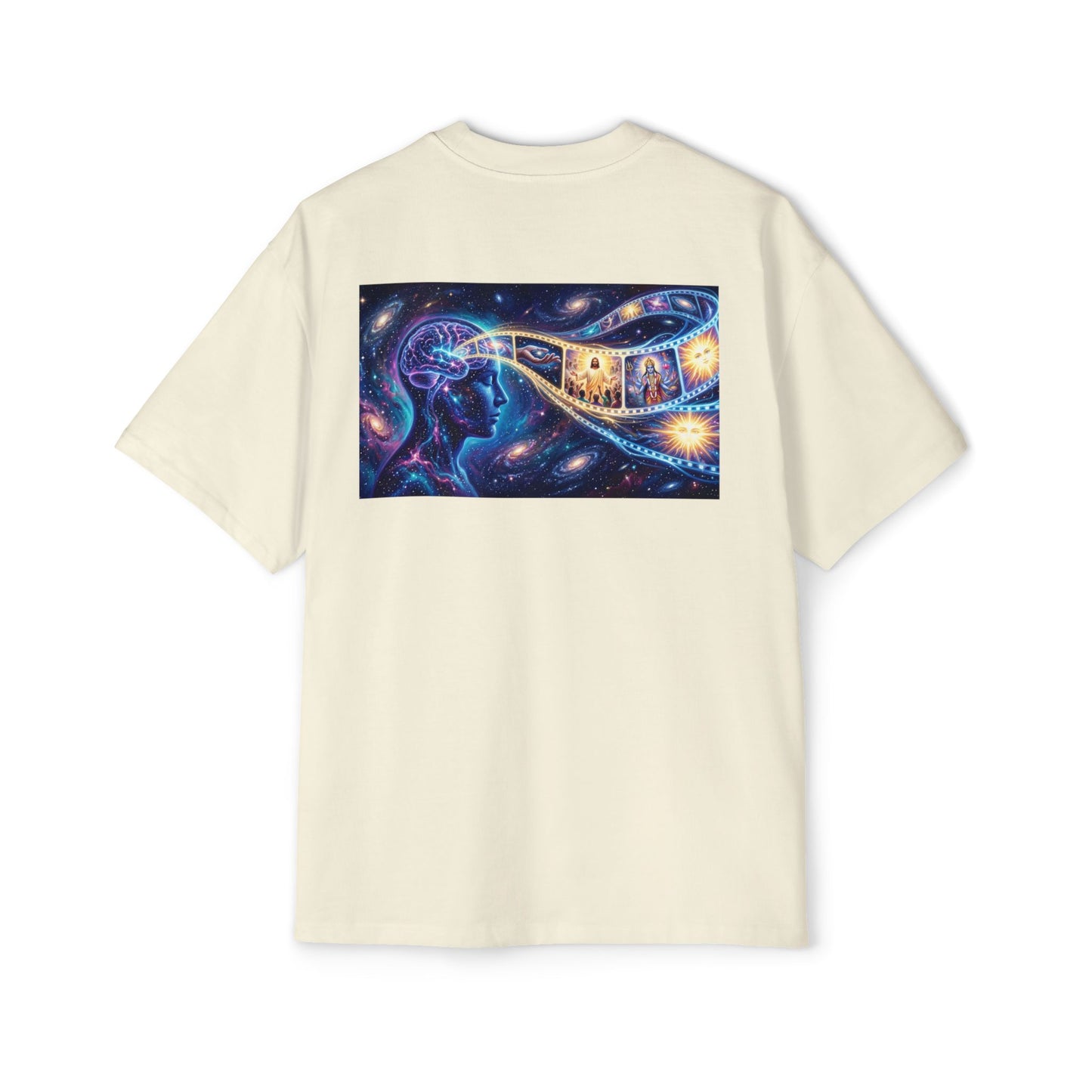 Faith Over Fear Tee — Spiritual Cosmic Backprint Oversized T-Shirt