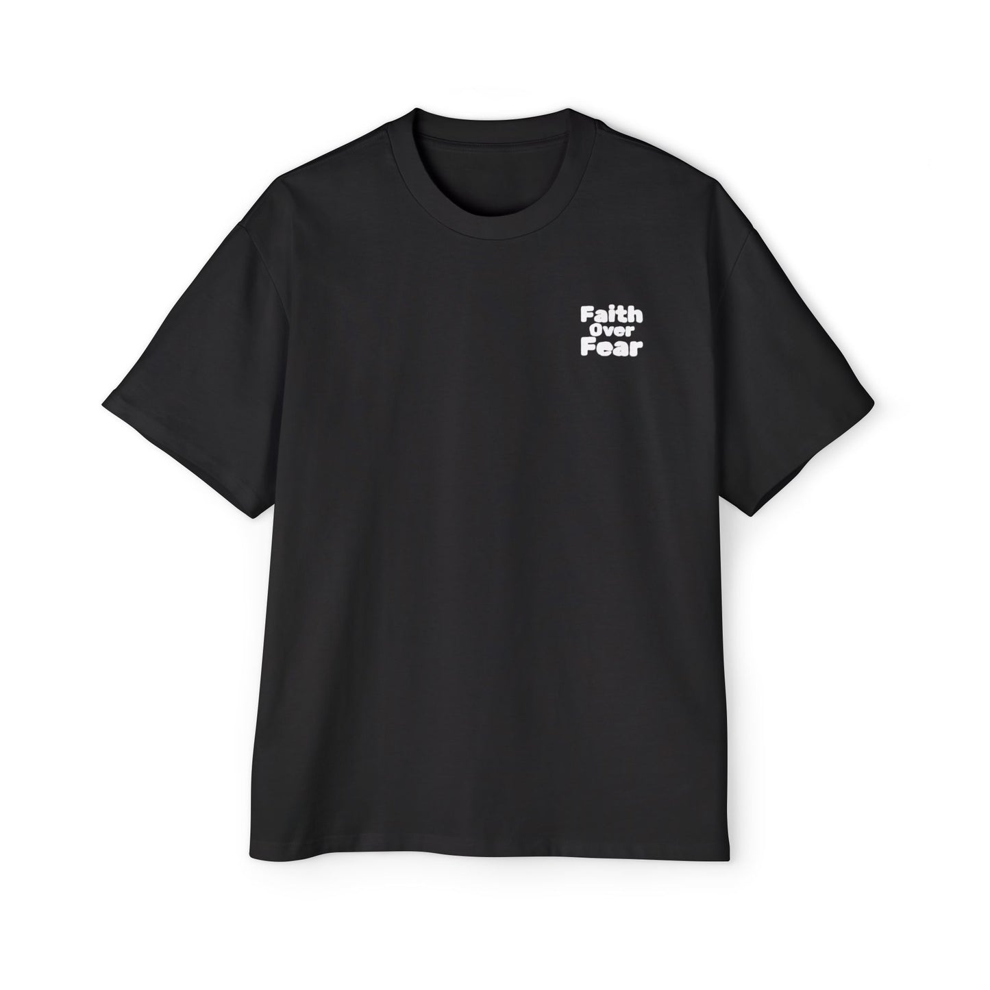 Faith Over Fear Tee — Spiritual Cosmic Backprint Oversized T-Shirt