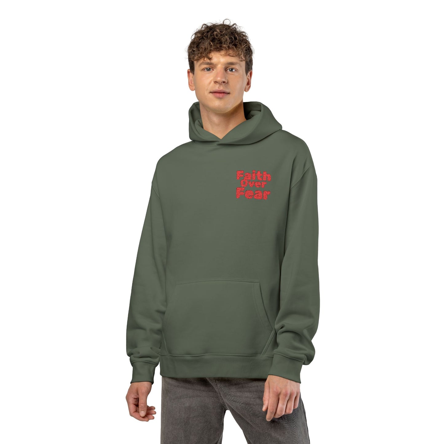 Faith Over Fear Hoodie — Inspirational Christian Relaxed Pullover