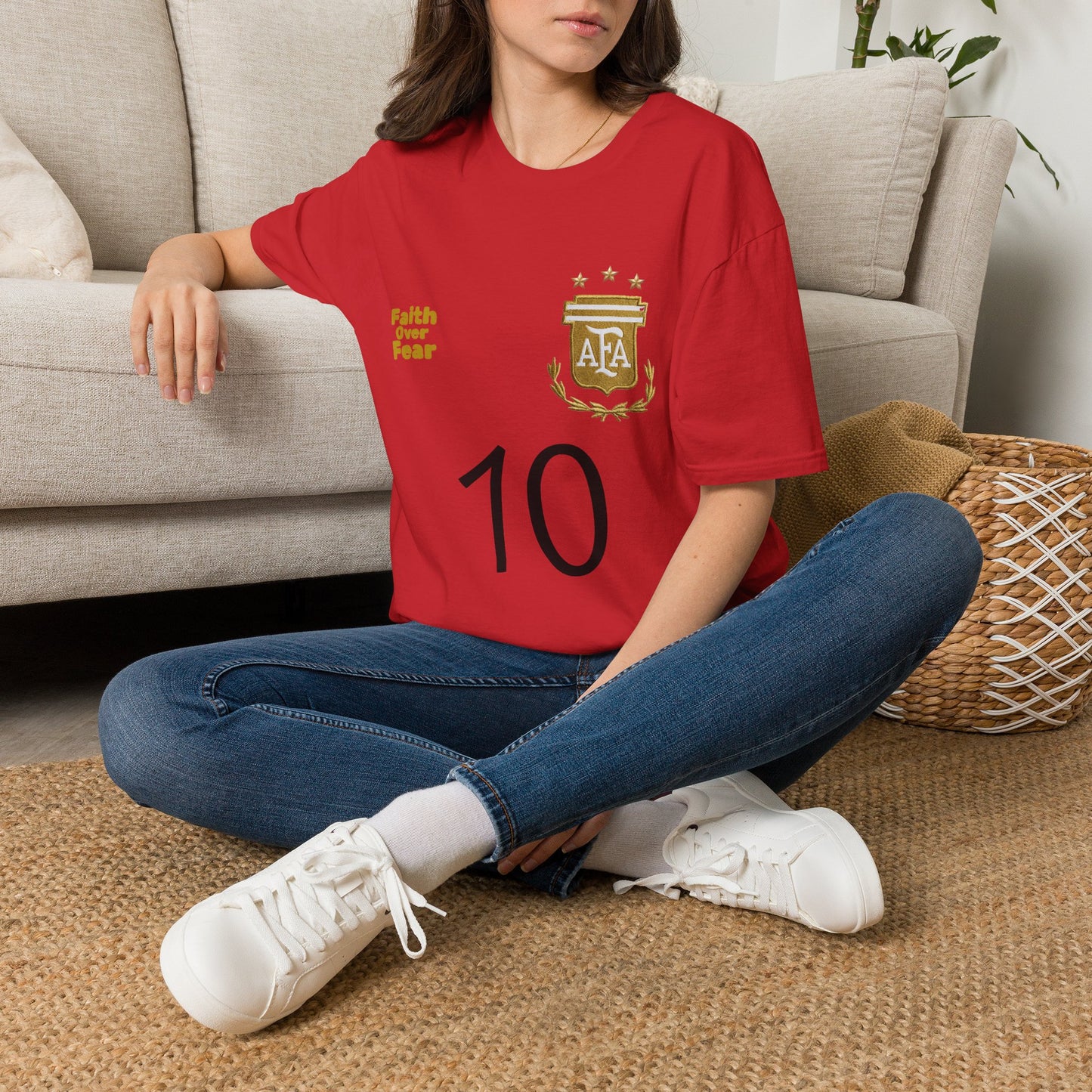 Faith Over Fear T-Shirt — AFA Crest Inspirational Graphic Tee