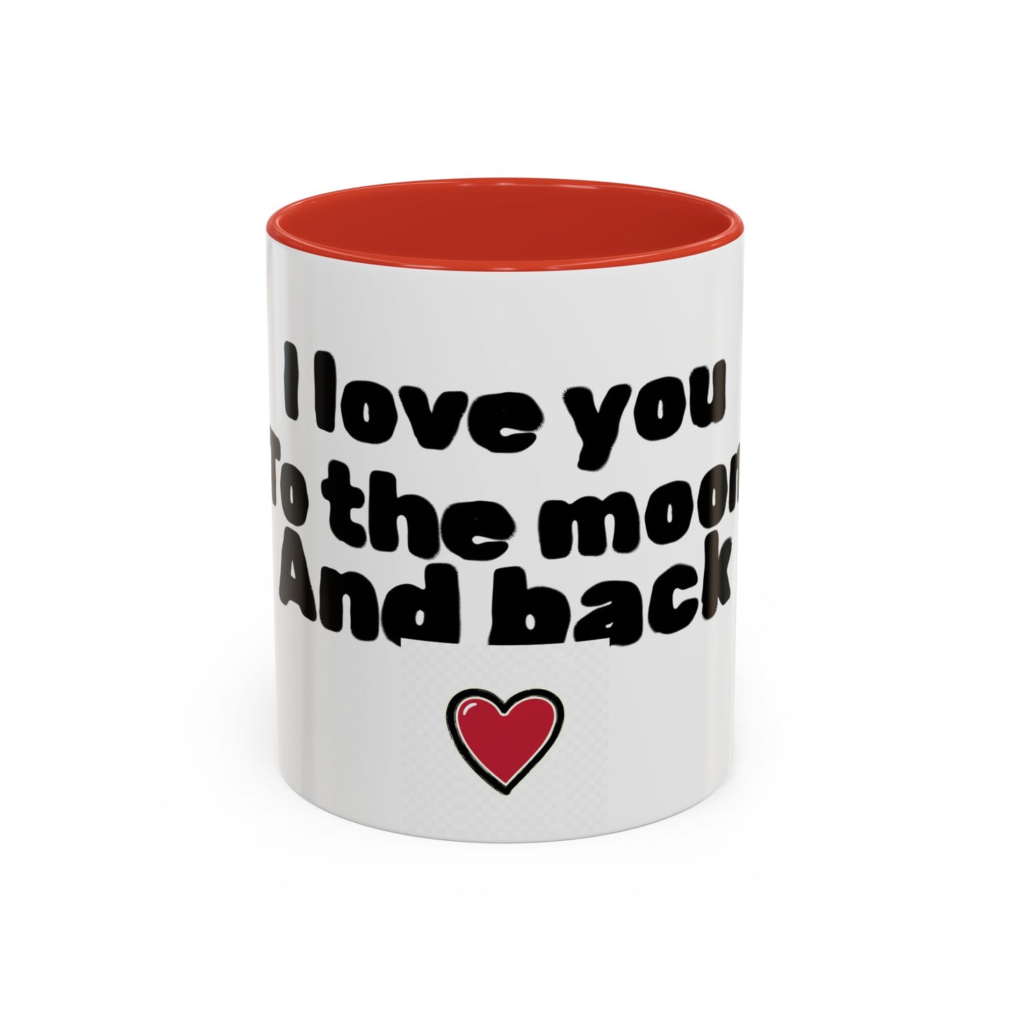 Accent Coffee Mug — "I Love You to the Moon and Back" Romantic Black-Accent Coffee Mug