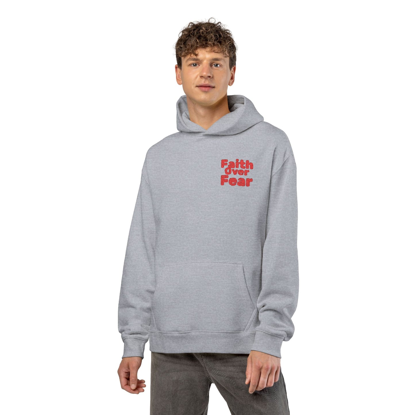 Faith Over Fear Hoodie — Inspirational Christian Relaxed Pullover