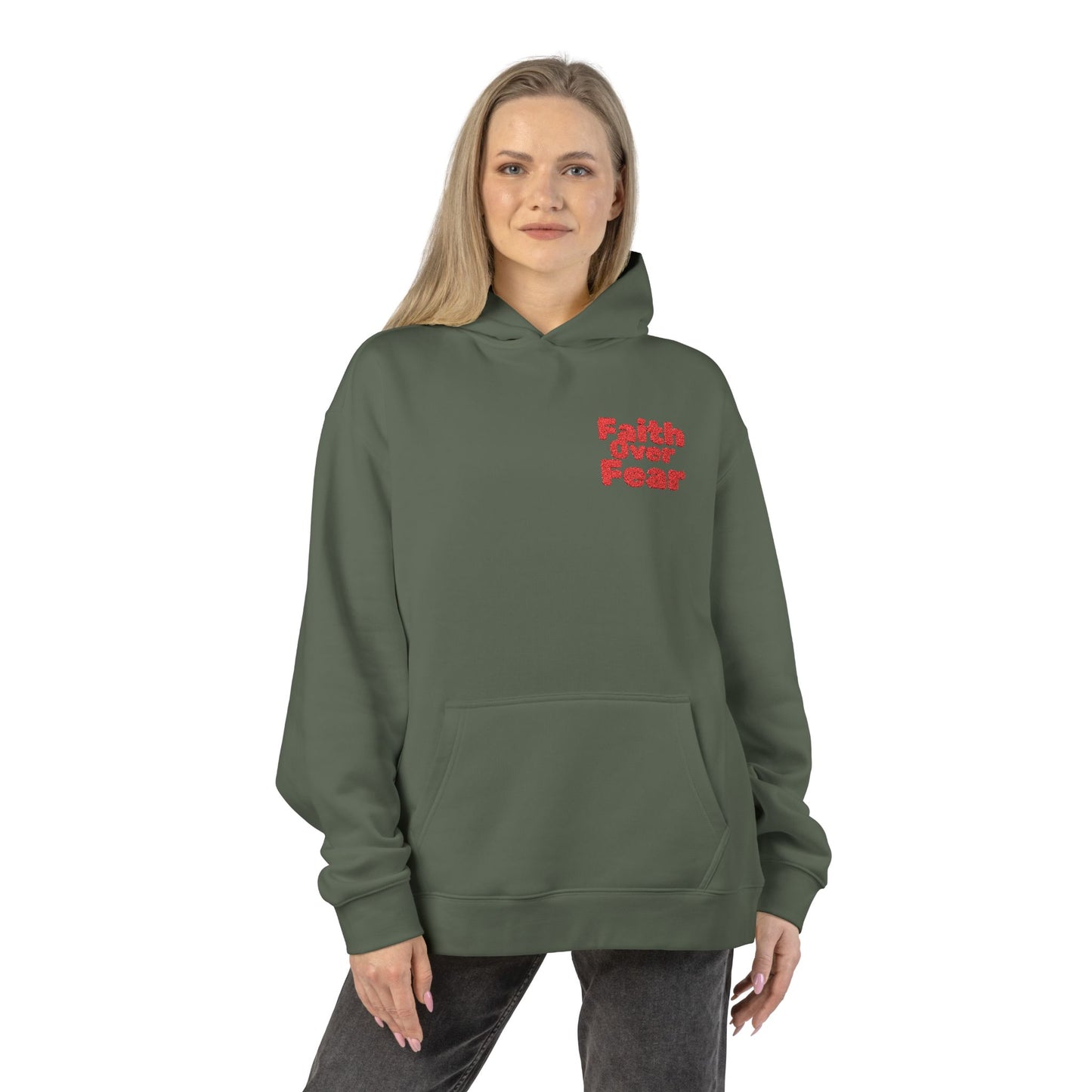Faith Over Fear Hoodie — Inspirational Christian Relaxed Pullover