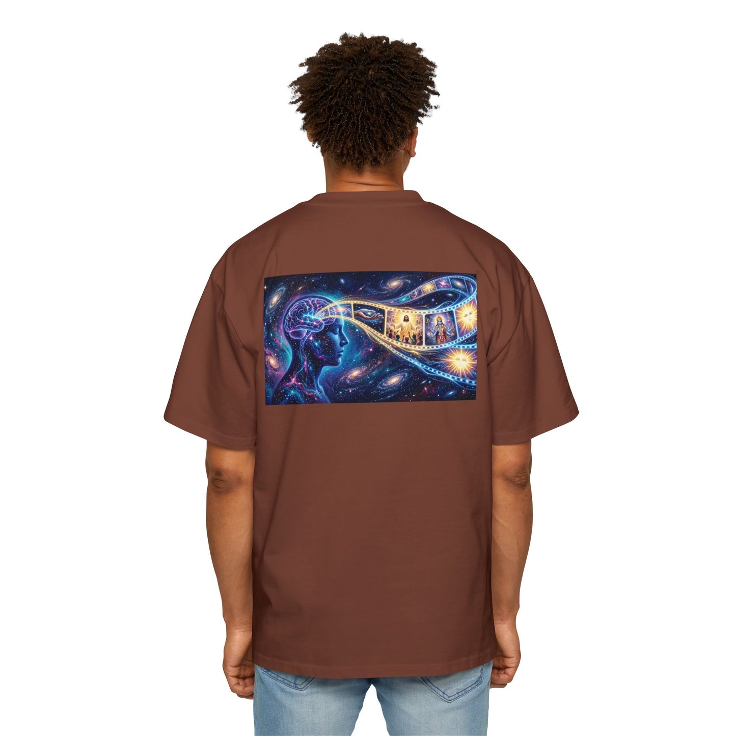 Faith Over Fear Tee — Spiritual Cosmic Backprint Oversized T-Shirt
