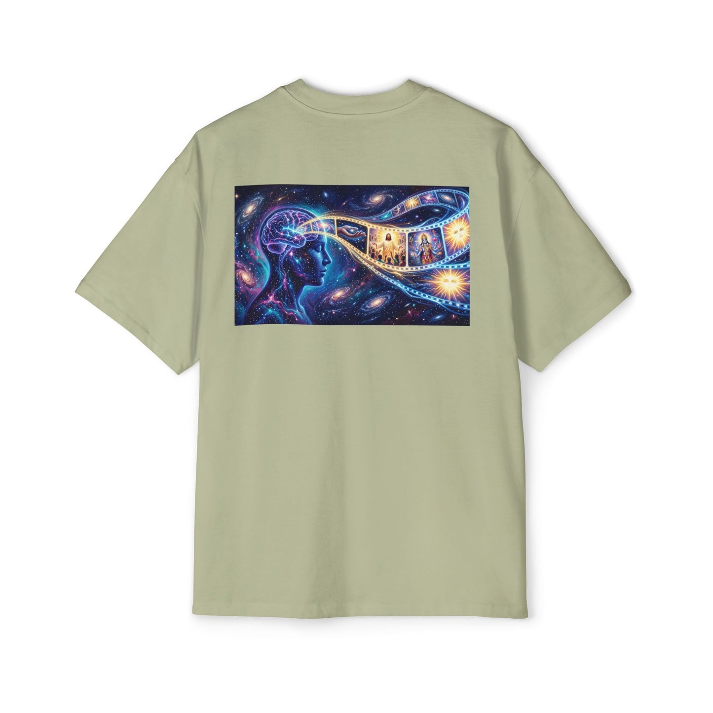 Faith Over Fear Tee — Spiritual Cosmic Backprint Oversized T-Shirt