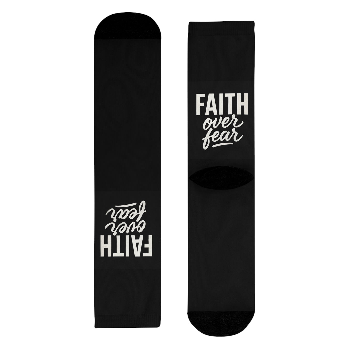 Faith Over Fear Crew Socks - Inspirational Gift, Motivational Apparel, Positive Vibes, Unique Fashion, Everyday Wear