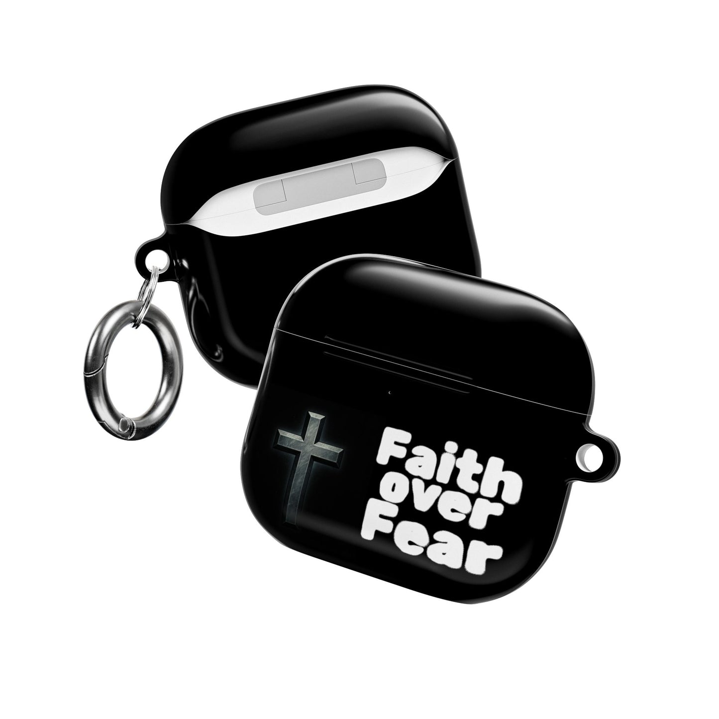 Faith Over Fear AirPod Case — Christian Cross Protective Cover