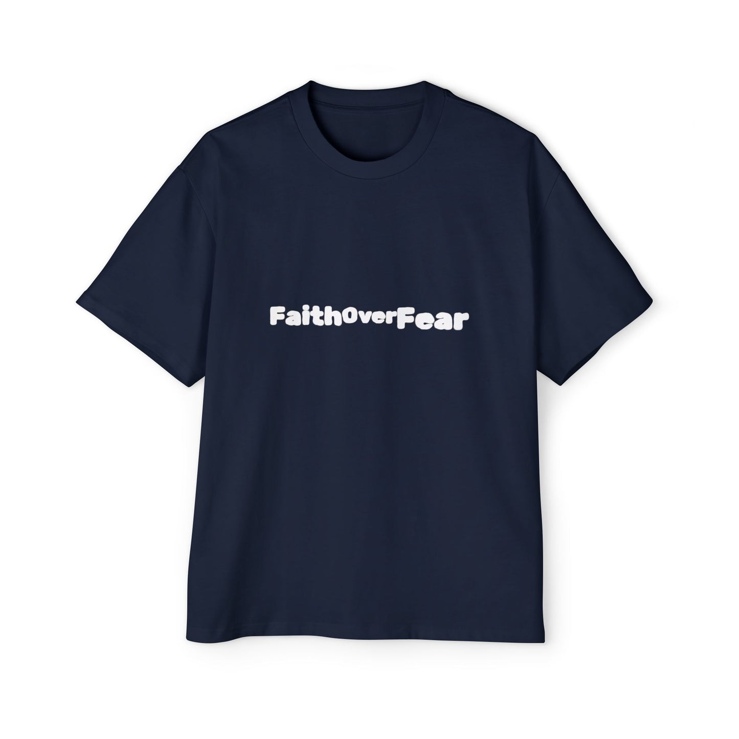 FaithOverFear Oversized Tee — Dove Back Graphic Christian Shirt