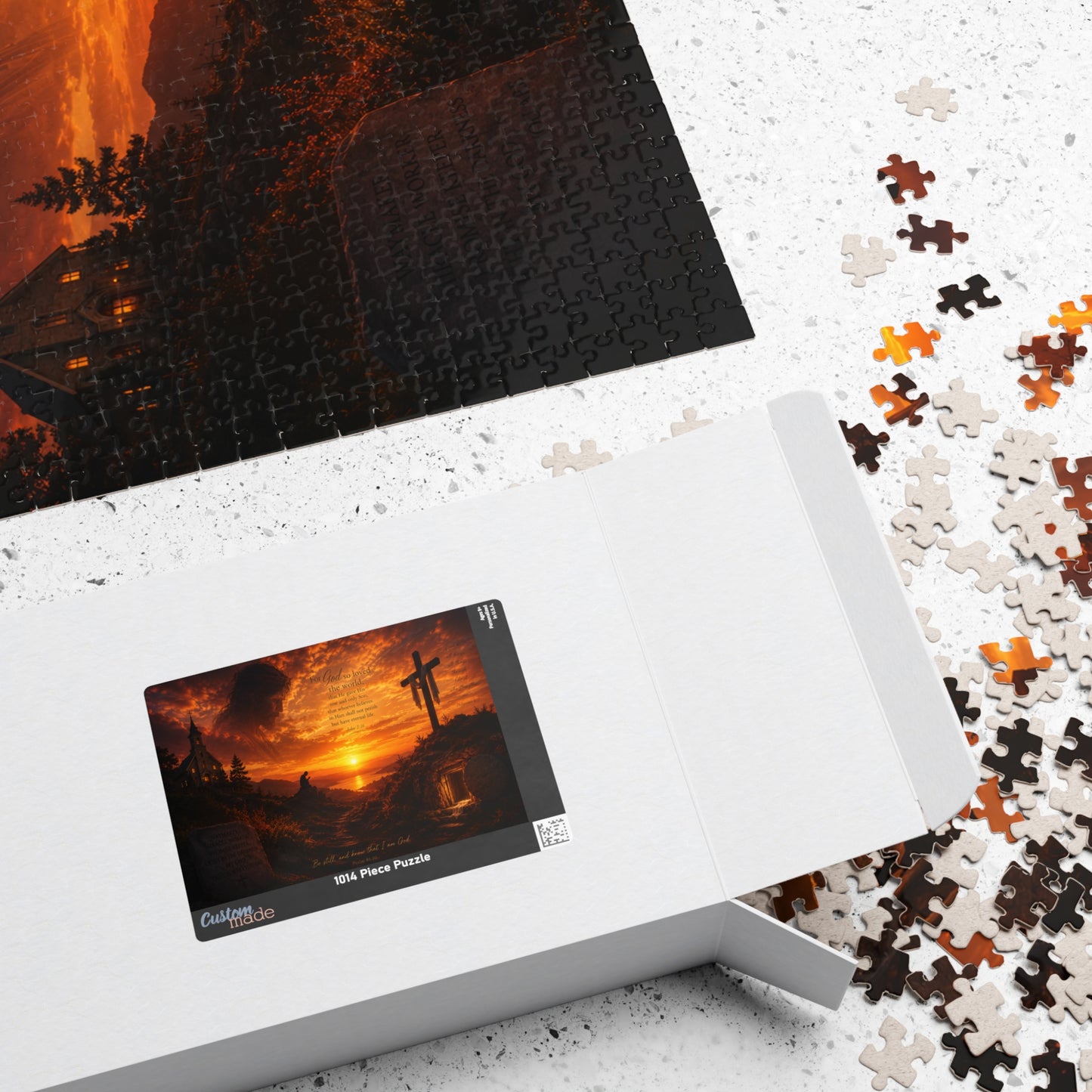Christian Sunset Cross Puzzle — Inspirational Religious Jigsaw (110–1014 pcs)