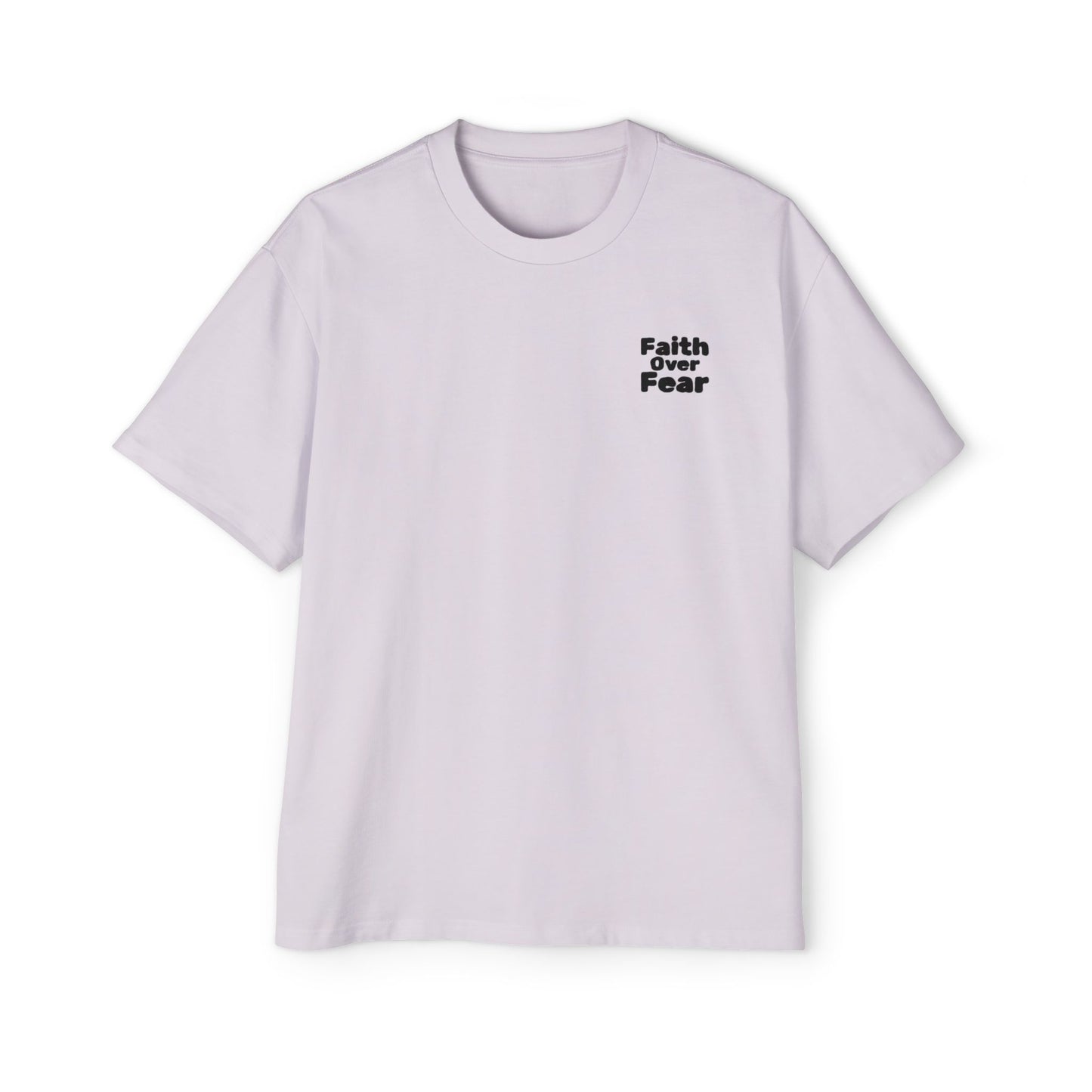 Faith Over Fear Tee — Spiritual Cosmic Backprint Oversized T-Shirt
