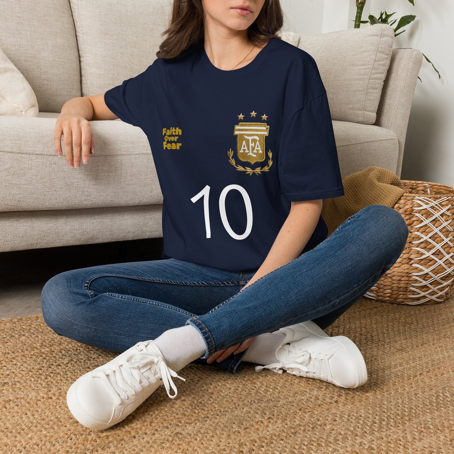 Faith Over Fear T-Shirt — AFA Crest Inspirational Graphic Tee