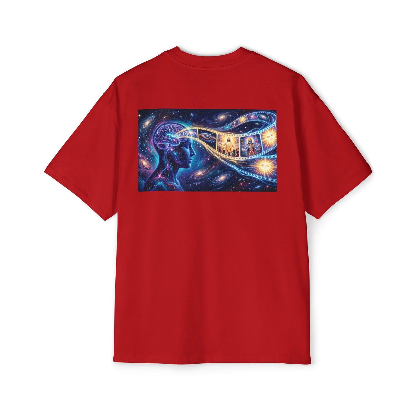 Faith Over Fear Tee — Spiritual Cosmic Backprint Oversized T-Shirt