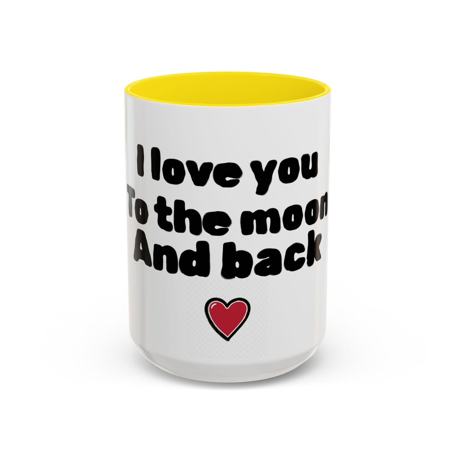 Accent Coffee Mug — "I Love You to the Moon and Back" Romantic Black-Accent Coffee Mug