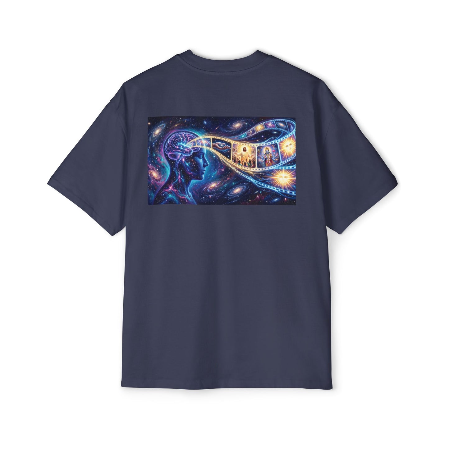 Faith Over Fear Tee — Spiritual Cosmic Backprint Oversized T-Shirt