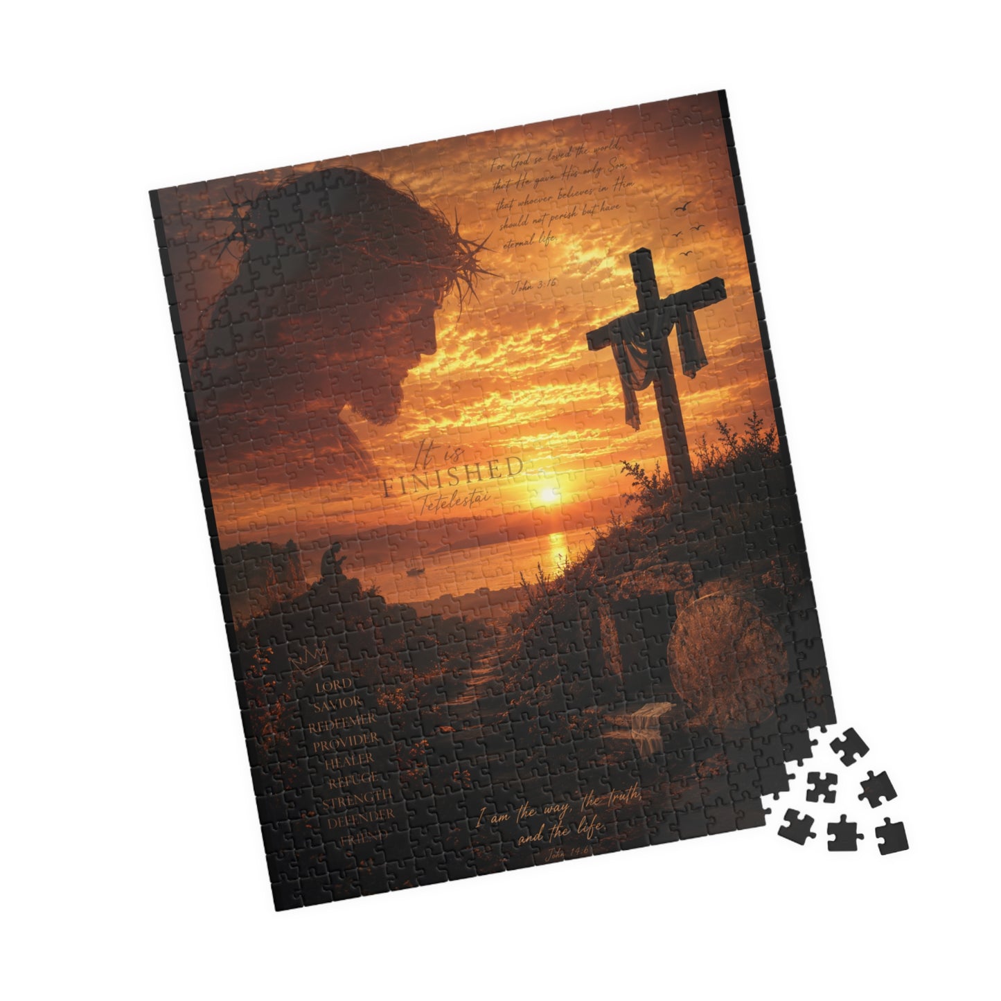 Christian Sunset Cross Puzzle — Inspirational Religious Jigsaw (110–1014 pcs)