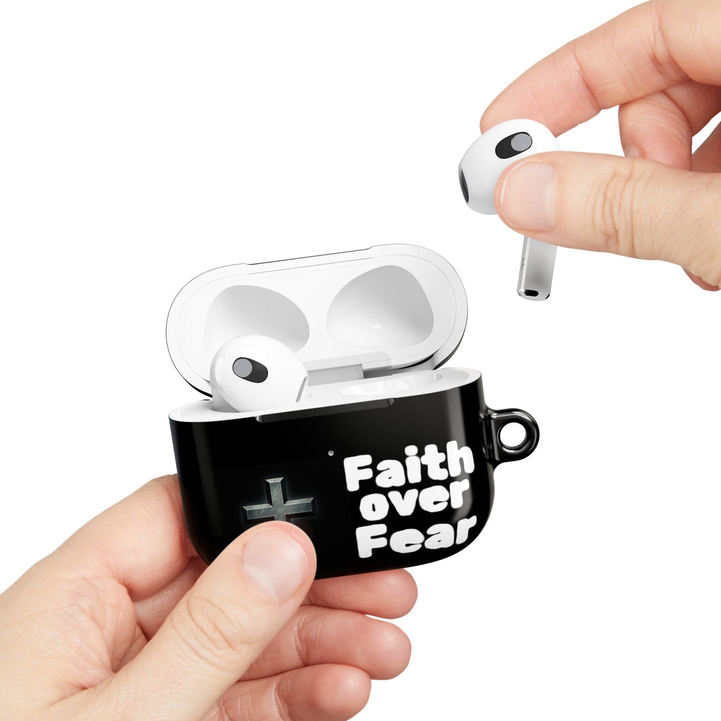 Faith Over Fear AirPod Case — Christian Cross Protective Cover