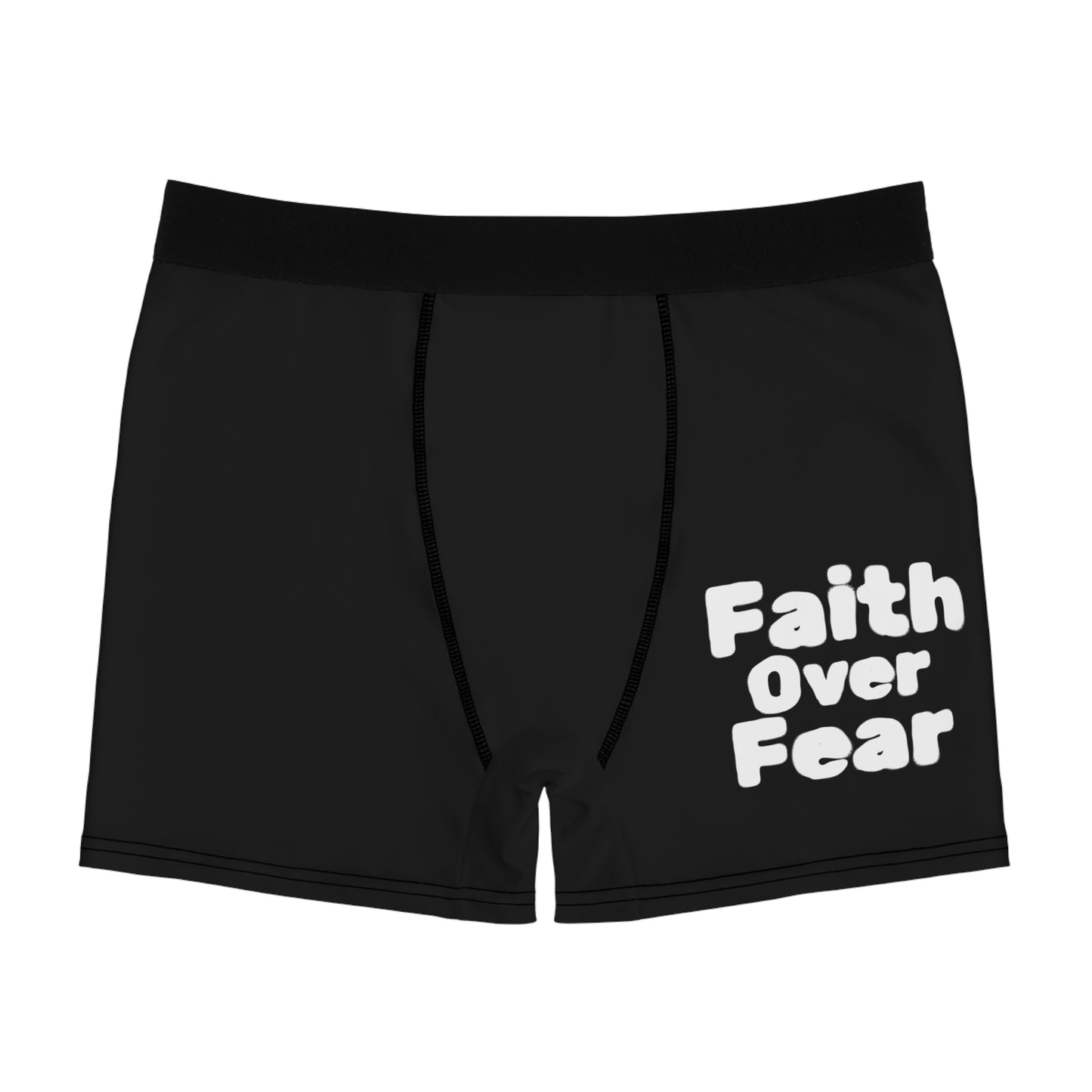 Faith Over Fear Men's Boxer Briefs - Comfortable Underwear for Everyday Wear, Gift for Him, Motivational Loungewear, Unique Men's Gifts