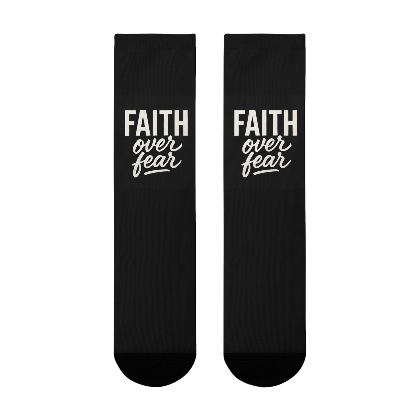 Faith Over Fear Crew Socks - Inspirational Gift, Motivational Apparel, Positive Vibes, Unique Fashion, Everyday Wear