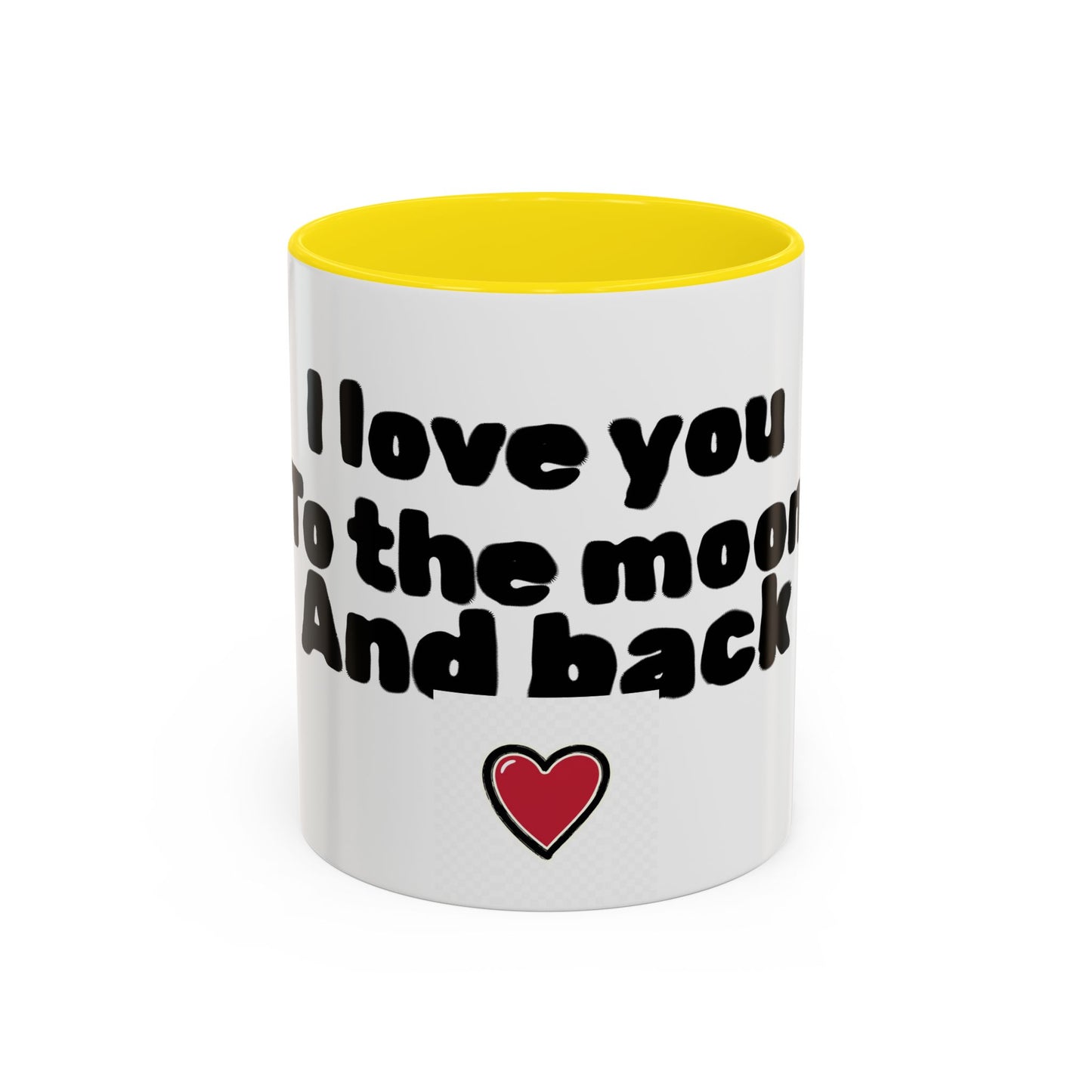 Accent Coffee Mug — "I Love You to the Moon and Back" Romantic Black-Accent Coffee Mug